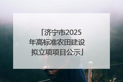 济宁市2025年高标准农田建设拟立项项目公示